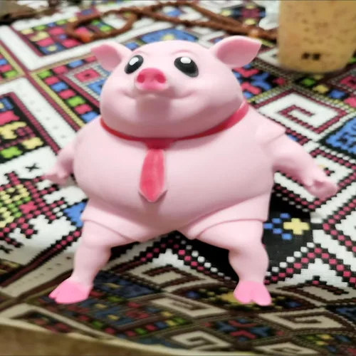 Vista 7 de Juguetes esponjosos de cerdo rosa – Juguete blando de cerdo rosa para niños y adultos, juguetes novedosos para apretar, divertido juguete sensorial