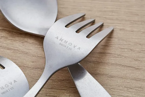 Vista 7 de ANNOVA Cubertería para niños con acabado mate, de alta calidad, de acero inoxidable, tenedores, cucharadas, utensilios para niños, oxidados