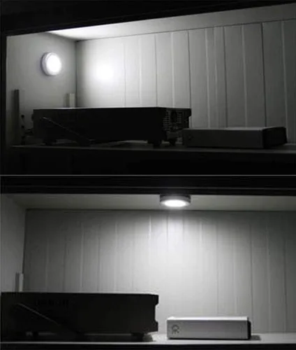 Vista 7 de Searik Paquete de 6 Luces con Sensor de Movimiento para Interiores, Magnéticas Inalámbricas con Batería, Luz Nocturna LED para Escalones, Escaleras