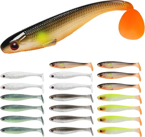 Vista 16 de TRUSCEND Shadtale Easy Catch Soft Fishing Lures, Unique Vibration and Action for Various Rigs, Paddle Tail Swimbaits Trailer for Bass, Trout