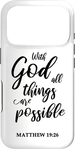 Vista 30 de Christian Message Faith Jesus Matthew 19:26 Case for iPhone 17