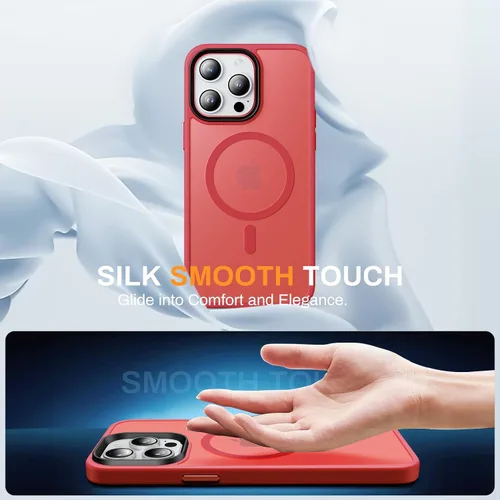 Vista 7 de Funda para iPhone 14 Pro Max, protección contra caídas de grado militar, compatible con MagSafe, fuerte magnético a prueba de golpes, translúcido