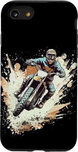 Vista 13 de Carcasa gráfica para iPhone 15 Dirt Bike Rider Motocross Racing Motocicleta