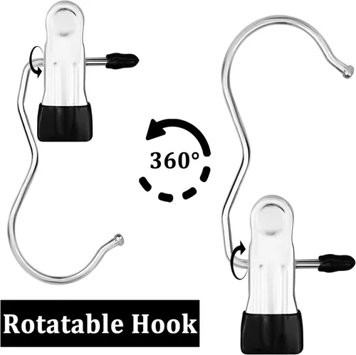 Vista 3 de FuninCrea Clips para ganchos de lavandería, 5 piezas de acero inoxidable antideslizantes para botas de lavandería, clips portátiles resistentes