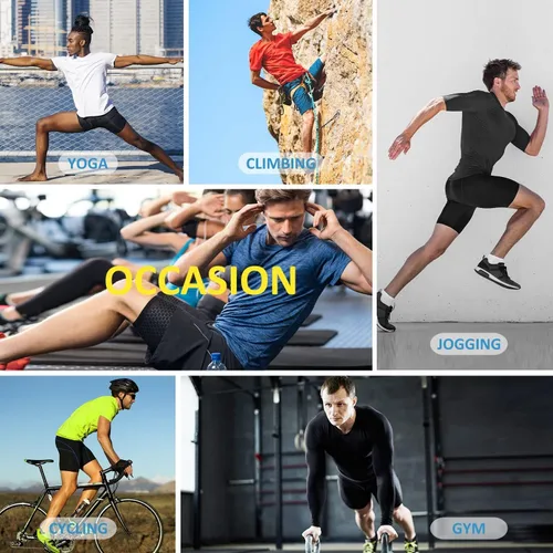 Vista 6 de BALEAF Pantalones cortos de compresión para hombre con bolsillos, gimnasio, yoga, bicicleta, ropa