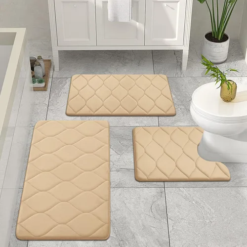 Vista 6 de Colorxy - Alfombra de baño de espuma viscoelástica, ultrasuave y antideslizante, absorbe el agua, lavable a máquina, tapete para suelos de ducha