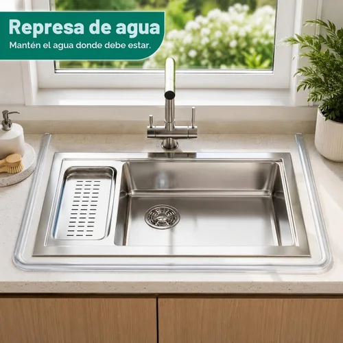 Vista 8 de Presa de agua del umbral de la ducha de 39 pulgadas, protector flexible del salpicaduras de la ducha del silicón Transparente