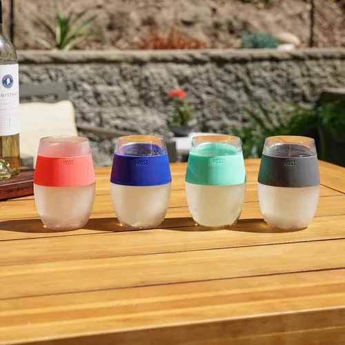 Vista 7 de Host Vasos Enfriadores de Vino con Congelación, Copas de Vino de Plástico para Vinos Tintos y Blancos, Vaso Aislante de Doble Pared Congelable