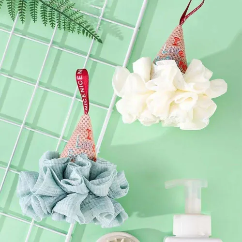 Vista 9 de Pelotas de baño de helado para niños, esponja de ducha para baño, limpiador corporal, depurador, esponja exfoliante para la piel, accesorios de baño