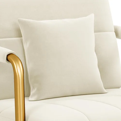 Vista 7 de Yaheetech Sillón decorativo de terciopelo de 30 pulgadas con marco dorado