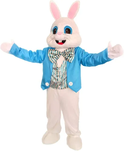 Vista 2 de MatGui Easter Party Rabbit Costume Bunny Mascot Costume Adult Size Fancy Dress