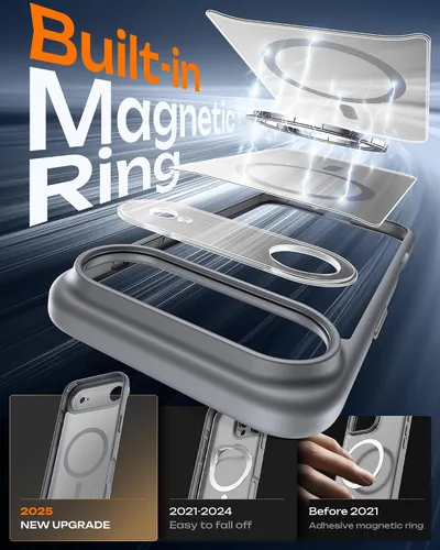Vista 561 de TOCOL Funda para iPhone 11, compatible con Magsafe, protección completa de cámara, imanes integrados, protección contra caídas, funda translúcida