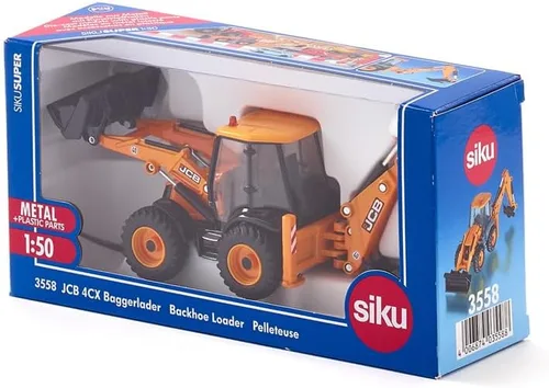 Vista 7 de Siku 3558, retroexcavadora JCB 4CX, 1:50, metal/plástico, amarillo, multifuncional, se puede combinar con modelos Siku de la misma escala