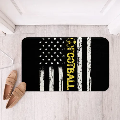 Vista 4 de Alfombras de fútbol para niños, alfombras esponjosas con estampado de fútbol americano para dormitorio, alfombra duradera de entrada interior de 16