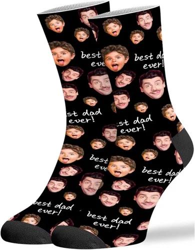 Vista 17 de D-Story Custom Face Socks with Photo Novelty Crew Sock Personalized Gift 01