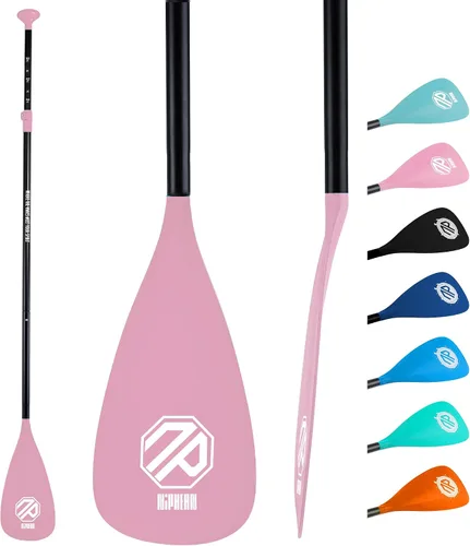 Vista 20 de niphean Remo de kayak de 4 piezas, paletas de tabla de remo ajustables, pala ligera de SUP, accesorios de tabla de remo desmontable con eje