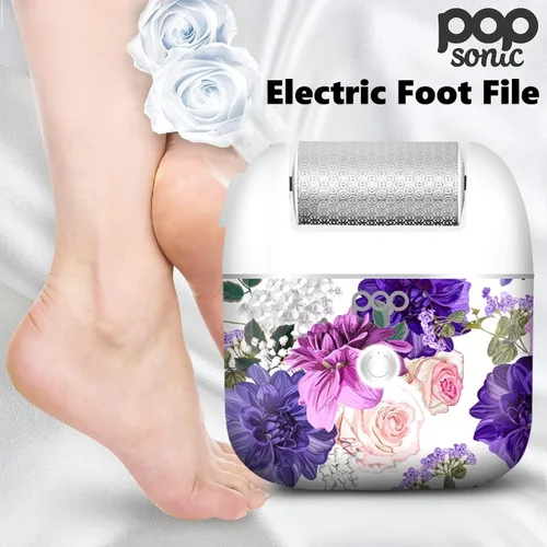 Vista 4 de Pedi Pro - Lima eléctrica para pies, removedor eléctrico de callos para pies, herramienta exfoliante de pies Pedi Spa para hombres/mujeres (floral)
