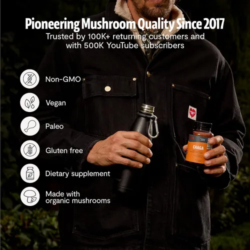 Vista 9 de FreshCap Mushrooms Paquete antioxidante (cápsulas Chaga y cápsulas de complejo de hongos definitivos)