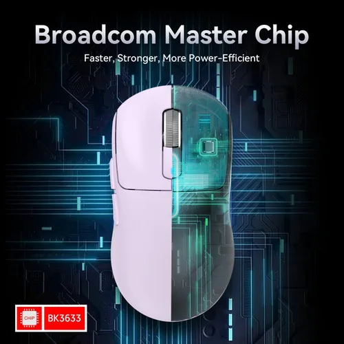Vista 7 de ATTACK SHARK X3 - Mouse inalámbrico para juegos, mouse ergonómico de computadora de 1.49 onzas, sensor óptico PAW3395 de 26K DPI, batería de 200