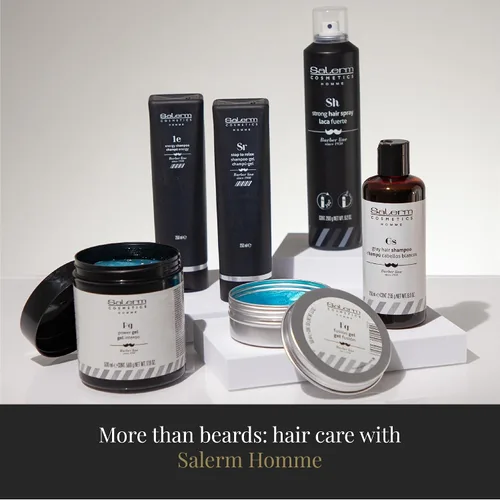 Vista 6 de SALERM - Gel para peinar el cabello para hombre - Línea Homme Barber - 16.9 fl oz - Gel azul intenso - Hidratante y texturizante - Mantiene