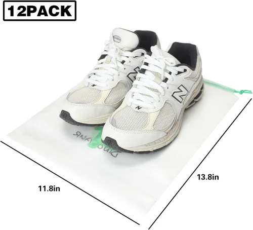 Vista 2 de Bolsas de zapatos para viajes, organizador grande de almacenamiento de zapatos transparentes con cordón, bolsas de almacenamiento de viaje