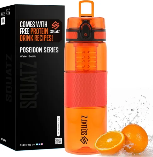 Vista 8 de SQUATZ Poseidon Series - Botella de agua deportiva de 78 onzas – Botella de agua deportiva de gran volumen de boca ancha para gimnasio, con hebilla