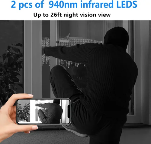 Vista 5 de Cámara de batería inalámbrica WiFi más pequeña, cámara de seguridad HD1080P, vigilancia Vdeo portátil, monitor de bebé