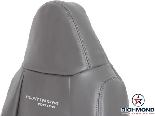 Vista 6 de Richmond Auto Upholstery - Driver Side Lean Back Leather Seat Cover, Gray (Compatible with 2001 Ford F250 Platinum Edition)