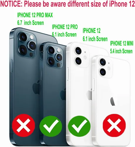Vista 2 de STARSHOP - Funda para iPhone 12 Pro con protector de pantalla de vidrio templado incluido, doble capa de grado militar, protección contra caídas a