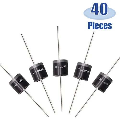 Vista 3 de Tnisesm 40 piezas 10SQ050 10A 50V Schottky diodo de bloqueo, diodo rectificador, kit axial de diodo para panel solar 10SQ050-40PCS