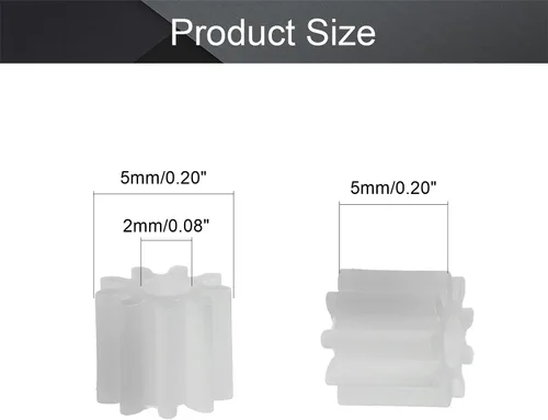 Vista 2 de Othmro 100 piezas de engranajes de plástico 9 dientes modelo 092A engranaje de reducción engranajes de gusano de plástico para RC coche robot motor
