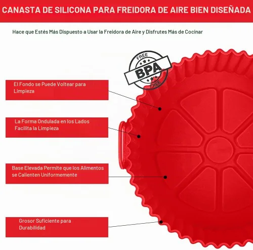 Vista 7 de Forros de silicona para freidora de aire Ninja AF101/161/150, compatible con COSORI/Gourmia/PowerXL/Instant