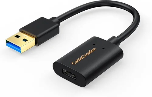 Vista 10 de CableCreation Adaptador USB C hembra a USB macho, USB 3.1 5Gbps USB C a A adaptador hembra para portátiles Logitech StreamCam VR Link para carga