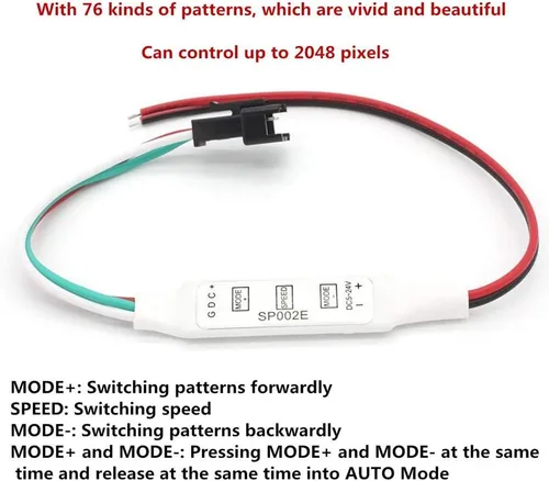 Vista 3 de 60 LEDs WS2812B 5050 RGB LED Anillo Lámpara Luz Direccionable Individual Full Dream Color DC5V con Mini Controlador