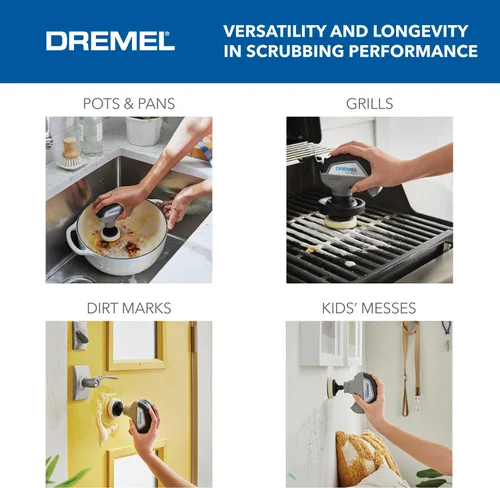 Vista 4 de Kit de Limpieza con Cepillo Eléctrico Giratorio Dremel Versa Power con 5 Esponjas de Limpieza Scrub Daddy - Limpiador Eléctrico Inalámbrico