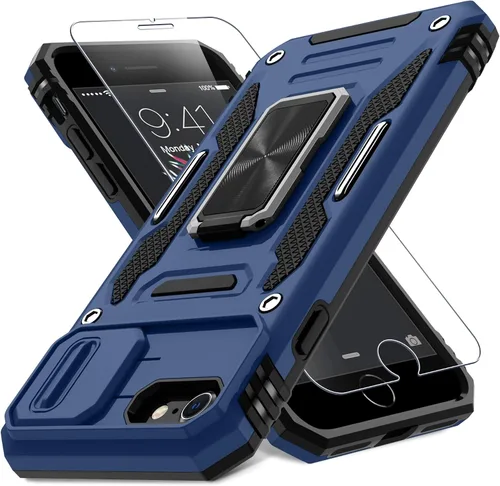Vista 66 de DEERLAMN Funda para iPhone Air de 6.5 pulgadas con cubierta deslizante para cámara + protector de pantalla (2 paquetes), soporte de anillo giratorio