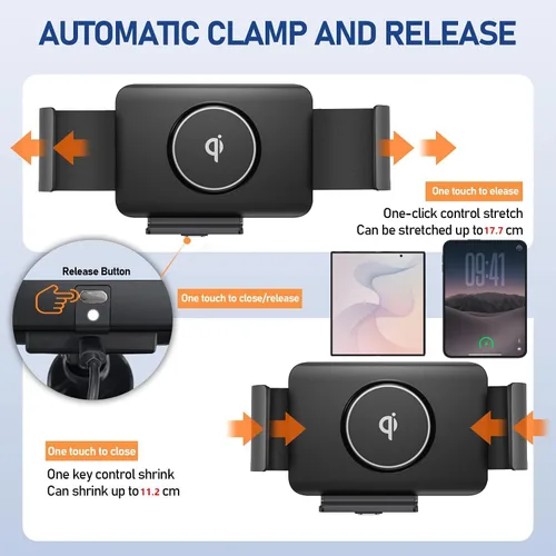 Vista 3 de Soporte inalámbrico para cargador de coche para iPhone Duo Samsung Z Fold
