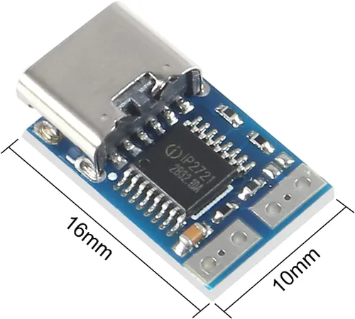 Vista 3 de AITRIP 5 unidades PDC004-PD PD Módulo señuelo de señuelo, USB-C PD 12 V CC módulo de disparo de potencia de voltaje fijo 5A Tipo-C entrada hembra