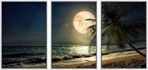 Vista 23 de wall26 Lienzo enmarcado para pared, juego de arte de selva, rana, hoja de palmera, naturaleza, desierto, arte moderno, realismo, decorativo