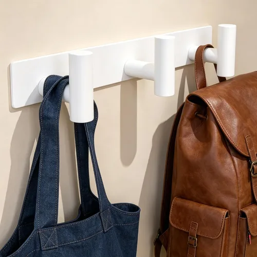 Vista 12 de Perchero de Pared Montado - 3 Ganchos, Ganchos de Pared de Acero Inoxidable Resistente para Toalla, Bolso de Abrigo, Perchero para Sombreros Negro