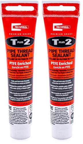 Vista 5 de RectorSeal T Plus 2 23710 Sellador para roscas de tuberías, no se endurece, fibras sintéticas, no contiene otros metales, enriquecido con PTFE