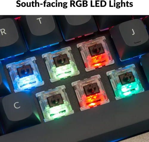 Vista 3 de Keychron Teclado mecánico Q4 personalizado con cable junta doble de diseño del 60 macro programable QMKVIA interruptor Gateron G Pro marrón
