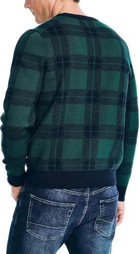 Vista 2 de Nautica Suéter de cuello redondo jacquard a cuadros Navtech para hombre