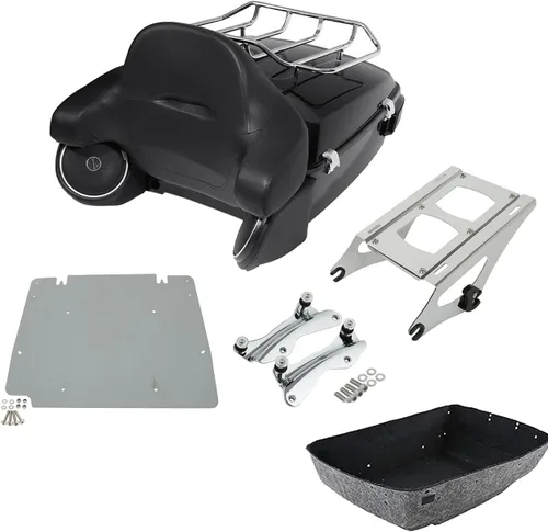 Vista 30 de TCMT King Tour Pack Portaequipajes de moto, diseñado para modelos Harley Davidson Touring 2014-2020