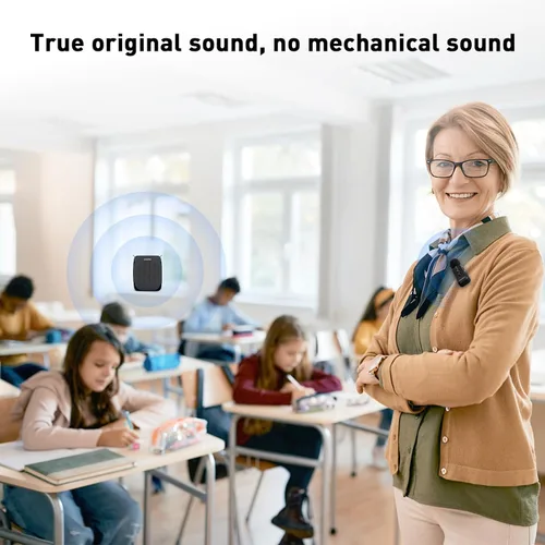 Vista 7 de ZOWEETEK Amplificador de Voz con Micrófono Inalámbrico de Solapa Lavalier para Maestros, Nuevo Sistema de Micrófono Personal 2025, Altavoz Portátil