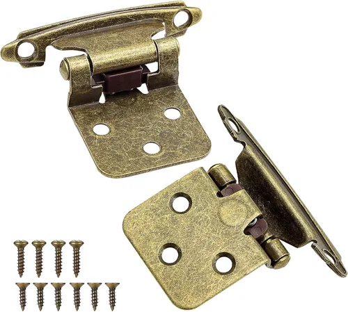 Vista 9 de 12 bisagras negras para puerta de gabinete, bisagras de cierre automático de cocina superpuestas de 1/2 pulgada (6 pares)