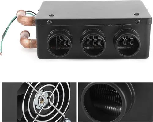 Vista 2 de Tyenaza Calentador de ventilador de automóvil, descongelador de coche de 12 V, 50 W, 3 agujeros, portátil, calentador de calentamiento rápido