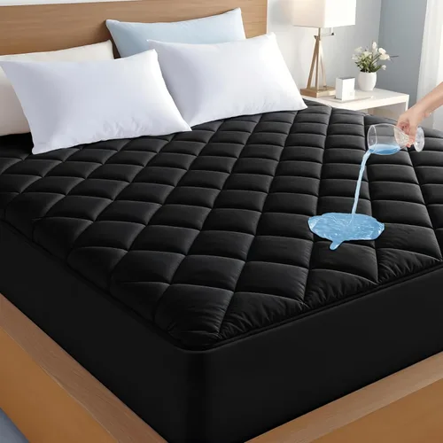 Vista 11 de LUX Décor Protector de Colchón Twin - Cubrecolchón Acolchado Elástico Ajustable Protector Hasta 16 Pulgadas de Profundidad - Cubrecolchón Suave