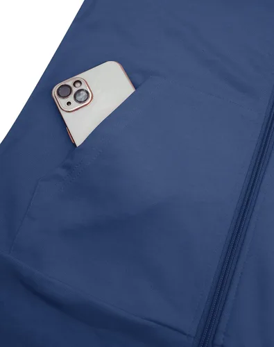 Vista 4 de Fallorchid Sudadera casual de manga larga con cremallera completa para mujer con bolsillos