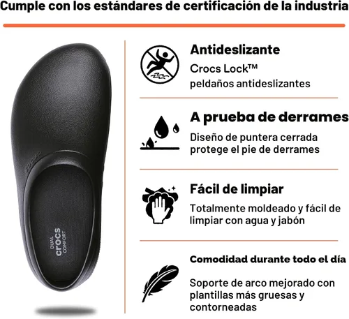 Vista 2 de Crocs Zuecos Antideslizantes Unisex para Adultos On The Clock